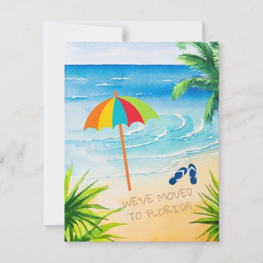 サンディビーチパームツリーズ引っ越しましたへフロリダ 案内状 (正面)