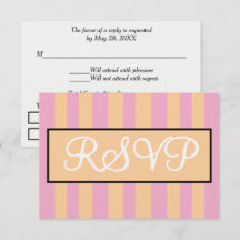 サンディビーチピンクカバナストライプ結婚式RSVP