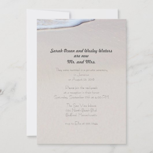 サンディビーチフォトウェディングレセプションオンリー招待状 招待状 (正面)