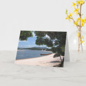 サンディビーチベネズエラジャングルランドスケープ カード (黄色い花)
