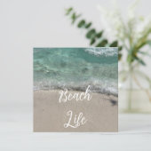 サンディビーチライフフロリダティール（緑がかった色）ブルーアート抽象芸術 シーズンカード (スタンド正面)