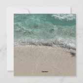 サンディビーチライフフロリダティール（緑がかった色）ブルーアート抽象芸術 シーズンカード (裏面)