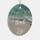 サンディビーチライフフロリダティール(緑がかった色)ブルーアート抽象芸術 セラミックオーナメント (右)