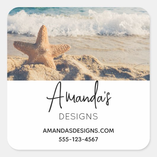 サンディビーチ写真事業のヒトデ スクエアシール (正面)