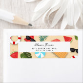 サンディビーチ夏のおもしろい例示的パターン ラベル (インサイチュ)