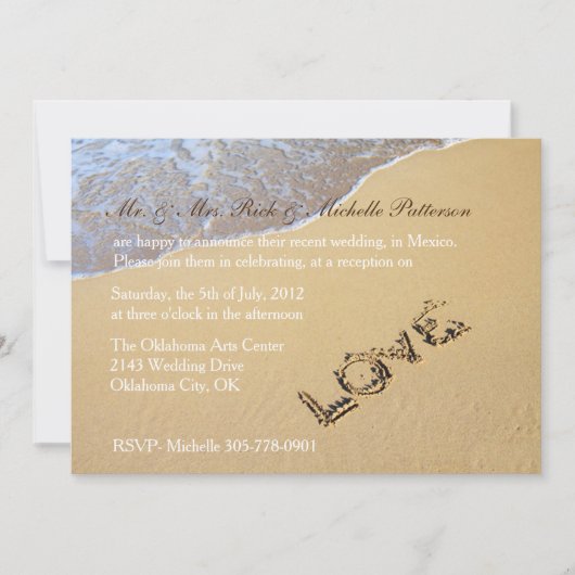 サンディビーチ挙式後パーティー招待状 招待状 (正面)