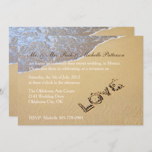サンディビーチ挙式後パーティー招待状 招待状 (正面/裏面)