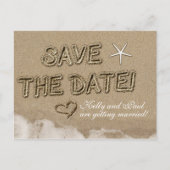 サンディビーチ日付結婚はがきを保存 案内ポストカード (正面)