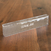 サンディビーチ海ウェーブズモノグラム名前をカスタムするギフト デスクネームプレート (側面)