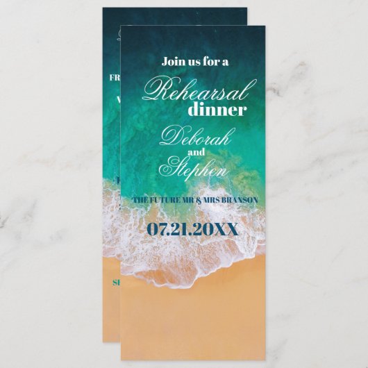 サンディビーチ海ウェーブズリハーサルディナー 招待状 (正面/裏面)