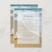 サンディビーチ海シーシェ結婚ルの歓迎 エンクロージャーカード (正面/裏面)