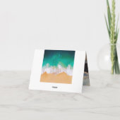 サンディビーチ海結婚ウェーブズサンキューカード ノートカード (裏面)