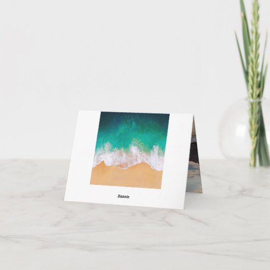 サンディビーチ海結婚ウェーブズサンキューカード ノートカード (裏面)