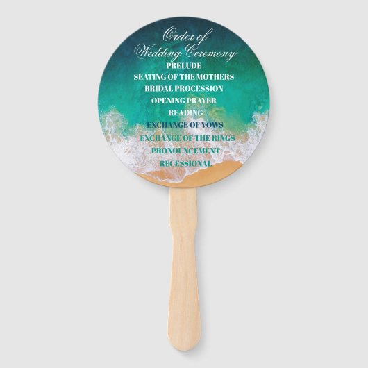 サンディビーチ海結婚ウェーブ ハンドファン (正面)