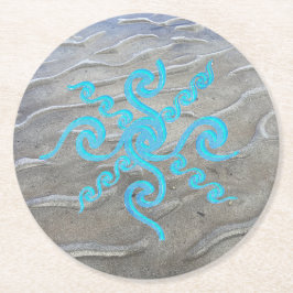 サンディビーチ紙コースター ラウンドペーパーコースター