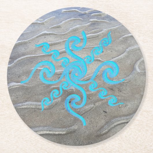 サンディビーチ紙コースター ラウンドペーパーコースター (正面)