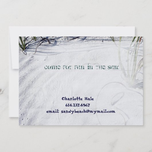 サンディビーチ2フレーム 招待状 (裏面)