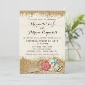 サンディビーチ ハイビスカス & シェル ウェディング招待状 招待状 (スタンド正面)