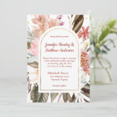 サンディピーチテラコッタ素朴金ゴールド結婚ズI 招待状 (スタンド正面)