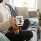 サンディブラウンのダックスフンド モーニング  コーヒーマグカップ