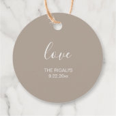 サンディベージュ結婚式の引き出物ラベル フェイバータグ (裏面)