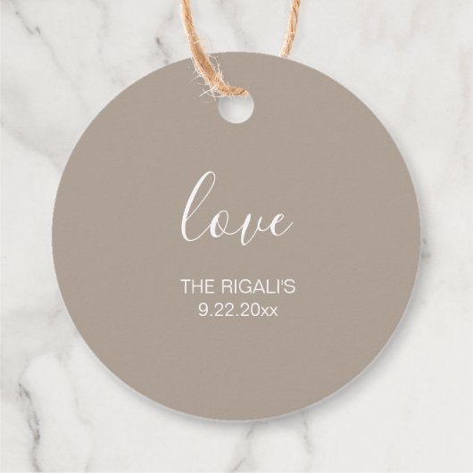 サンディベージュ結婚式の引き出物ラベル フェイバータグ (裏面)