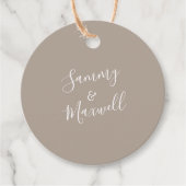 サンディベージュ結婚式の引き出物ラベル フェイバータグ (正面)