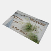 サンディホワイトビーチシーガーズカスタマイズ可能な歓迎 ドアマット (アングル)