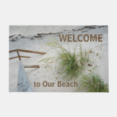 サンディホワイトビーチシーガーズカスタマイズ可能な歓迎 ドアマット (正面)