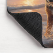 サンディポーズオーストラリア牛の犬オンビーチサンセット マウスパッド (コーナー)