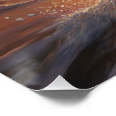 サンディポーズビコンフリースドッグオンビーチサンセット ポスター (コーナー)