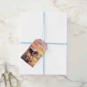 サンディポーズビーグルドグオンビーチサンセット ギフトタグ (より糸付き)