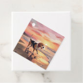 サンディポーズビーグルドグオンビーチサンセット フェイバータグ (インサイチュ)