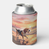サンディポーズビーグルドグオンビーチサンセット 缶クーラー (缶正面)