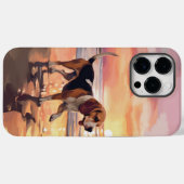 サンディポーズビーグルドグオンビーチサンセット Case-Mate iPhoneケース (裏面 (横))