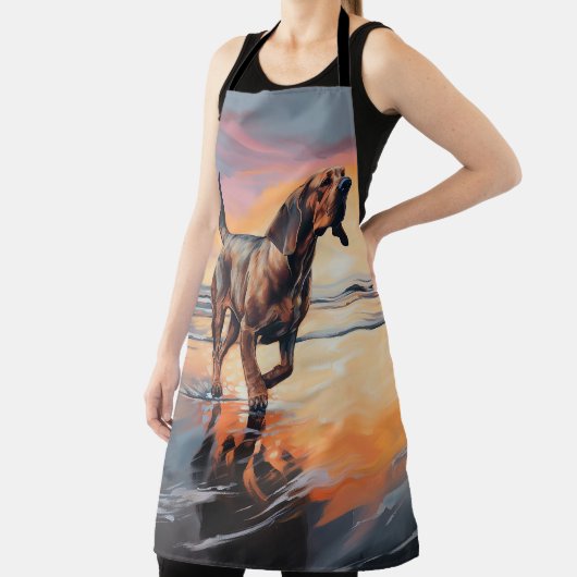 サンディポーズブラッドハウンドグオンビーチサンセット エプロン (インサイチュ)