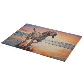 サンディポーズブラッドハウンドグオンビーチサンセット カッティングボード (角)