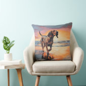 サンディポーズブラッドハウンドグオンビーチサンセット クッション (椅子)