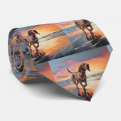 サンディポーズブラッドハウンドグオンビーチサンセット ネクタイ (ロール)