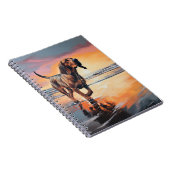 サンディポーズブラッドハウンドグオンビーチサンセット ノートブック (右側)