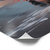 サンディポーズブラッドハウンドグオンビーチサンセット ポスター (コーナー)