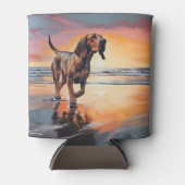 サンディポーズブラッドハウンドグオンビーチサンセット 缶クーラー (正面)