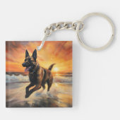 サンディポーズベルギーマリノワドグオンサンセットビーチ キーホルダー (裏面)