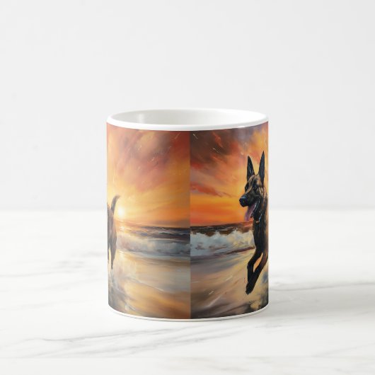 サンディポーズベルギーマリノワドグオンサンセットビーチ コーヒーマグカップ (中央)