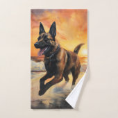 サンディポーズベルギーマリノワドグオンサンセットビーチ バスタオルセット (ハンドタオル)