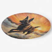 サンディポーズベルギーマリノワドグオンサンセットビーチ ペーパープレート (アングル)