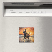 サンディポーズベルギーマリノワドグオンサンセットビーチ マグネット (インサイチュ (食洗機))