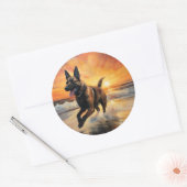 サンディポーズベルギーマリノワドグオンサンセットビーチ ラウンドシール (封筒)