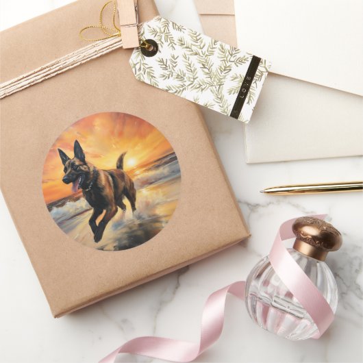 サンディポーズベルギーマリノワドグオンサンセットビーチ ラウンドシール (ギフト)