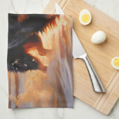 サンディポーズベルネーズマウンテンドグオンビーチサンセット キッチンタオル (四つ折り)